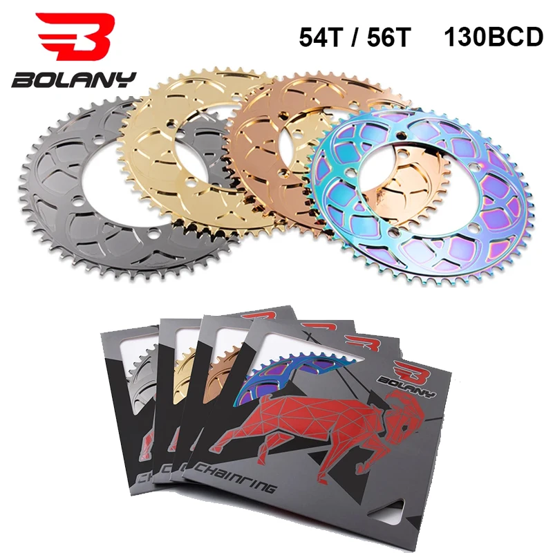 

BOLANY Folding Bike Chainring 130 BCD CNC Aluminum Alloy 54T/56T Positive Negative Tooth Bicycle Parts