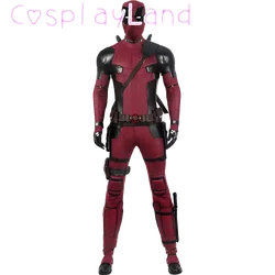 Carnival Halloween Costume Crimson Comedian Cosplay Outfit Captain Pool 2 Red Jumpsuit Outfit Comic Con Cos Roleplay Men Suit