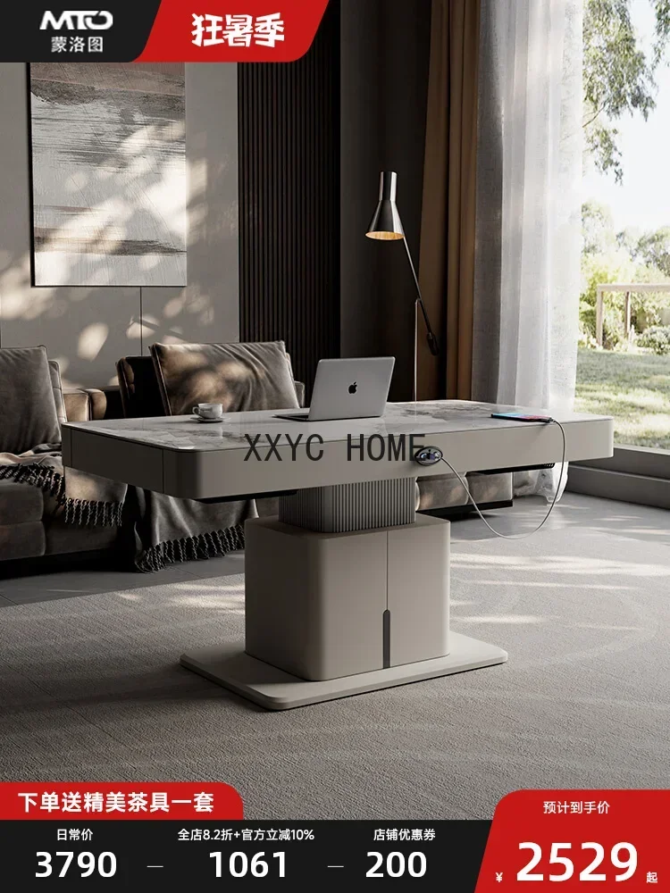 Dual-Use Small Apartment Living Room Home Multi-Functional Light Luxury High-Grade Two-in-One Coffee Table