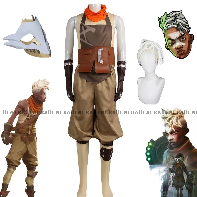 Arcane Tv Lol Ekko Cosplay Costume Wig Pants Suit Game RolePlay Boy Savior Outfit Halloween Anime Game Fancy Party Men Women Set