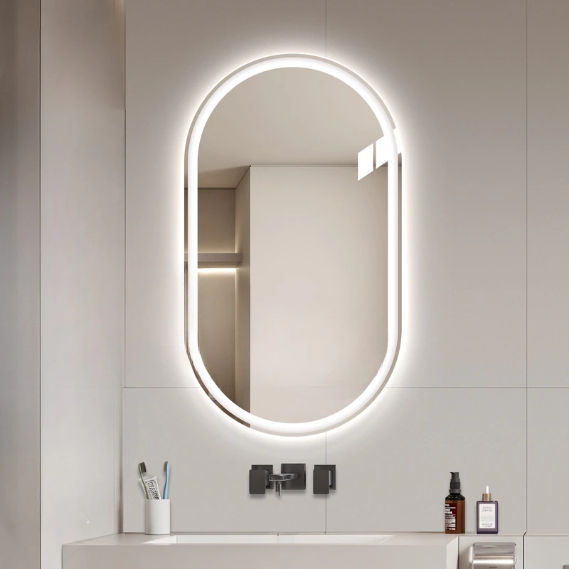 Smart bathroom Anti-fog mirror Runway-shaped touch screen Mirror with light Wash table Makeup mirror