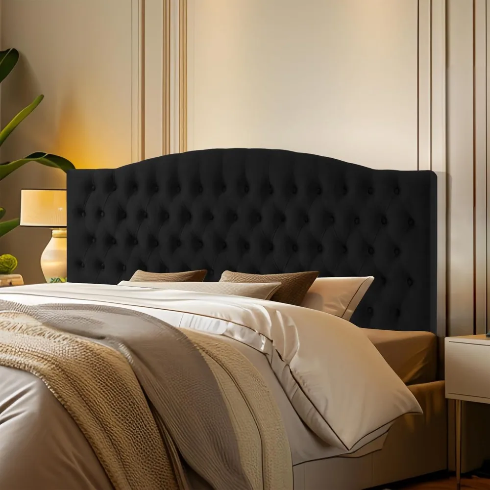 

Velvet Upholstered Headboard King/Cal King Size Latest Model Wall Mount, Bed Frame Mount, Featuring High-Density Sponge Padding,