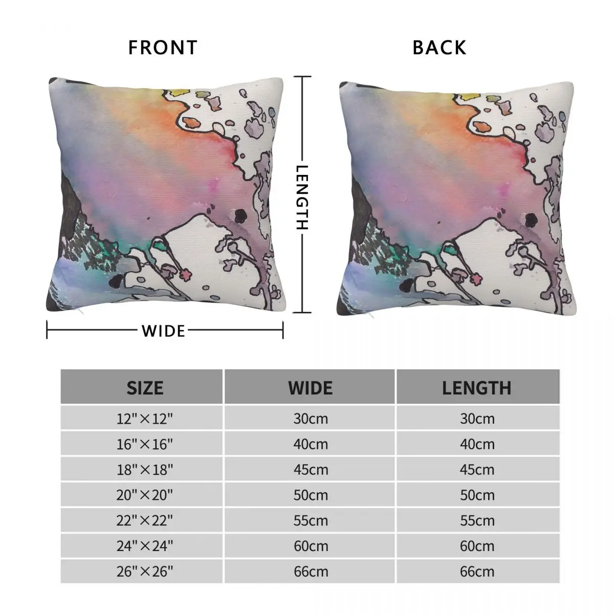 Rainbow Map Square Pillowcase Polyester Linen Velvet Pattern Zip Decor Throw Pillow Case Home Cushion Cover