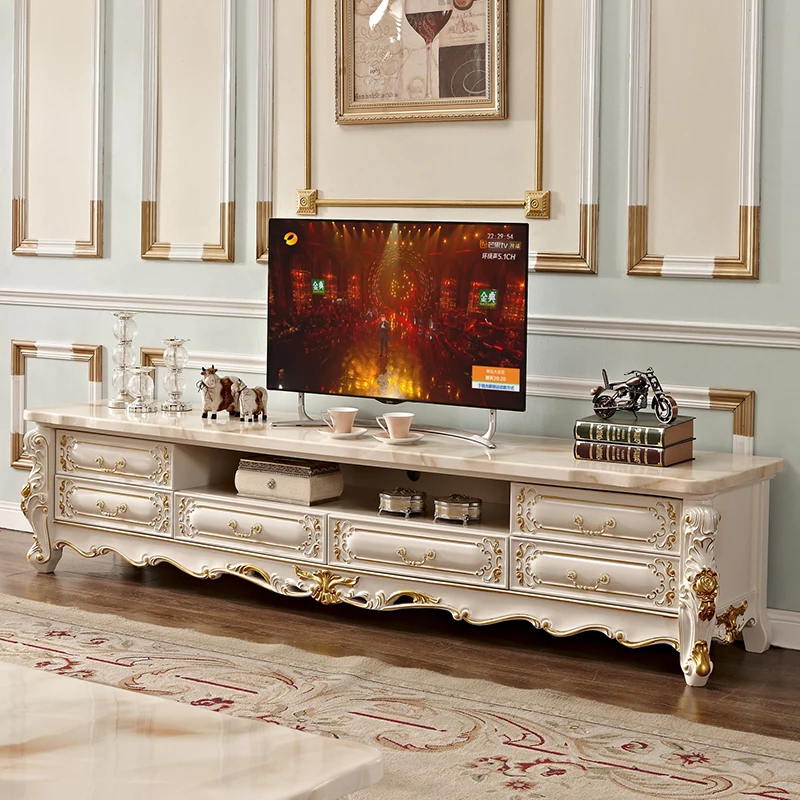 خزانة تلفزيون خشبية بيضاء حديثة، منزل تخزين Mueble Para أثاث تلفزيون، منزل رخامي أوروبي، حامل تلفاز منخفض، غرفة المعيشة