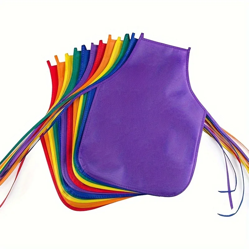 

Набор из 12 ярких нетканых фартуков для молодых художников — для кухни, класса, вечеринок и художественных мероприятий — прочный полиэстер