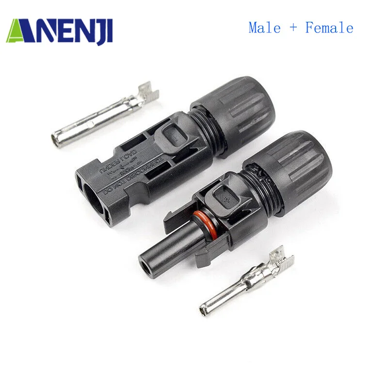 Solar Connector Solar Panel Connector Male + Female Connectors for Solar Panels and Photovoltaic Systems PV/MC Cable 2.5/4/6mm