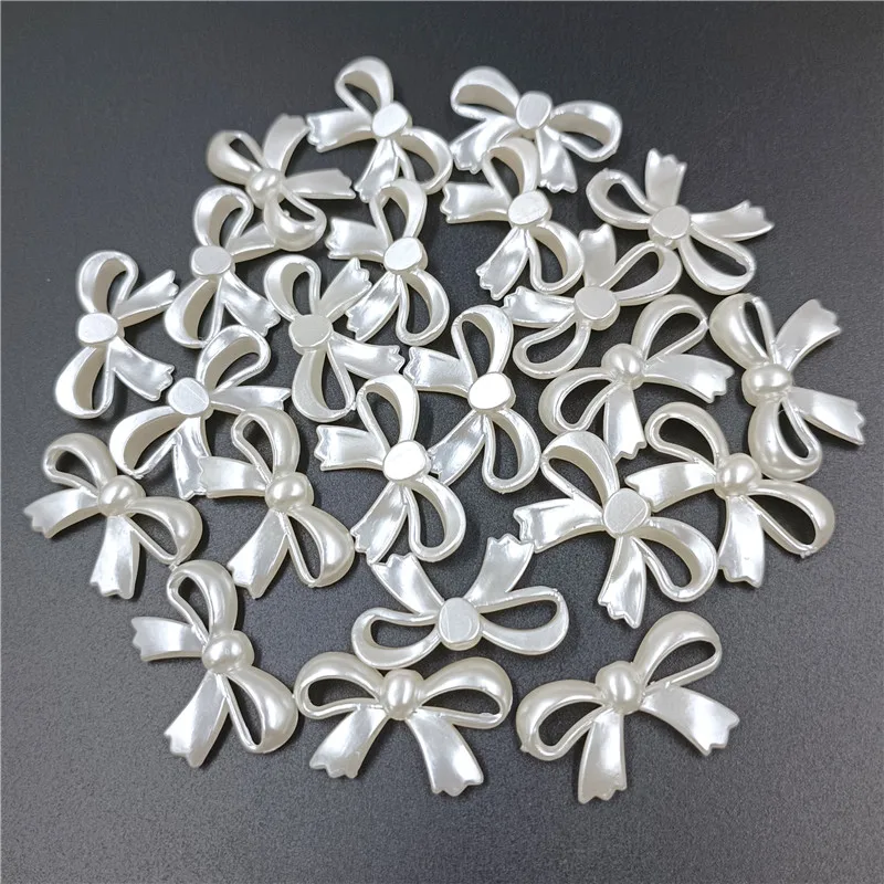 10/20/30/50Pcs ABS Imitation Pearl Butterfly Bow Beads For DIY Jewelry Making Accessories Keychain Phone Case Decoration Patch