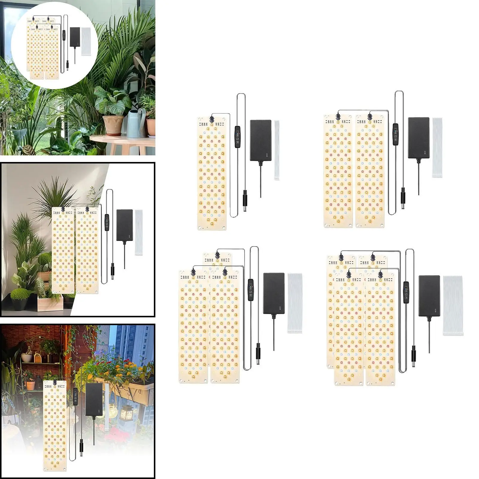 LED Grow Light Dimmable Planting Accessories 5000K 3 Lighting Modes Full Spectrum for Greenhouses Fruits Veg Garden Houseplants