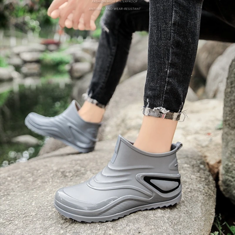 

Новые резиновые сапоги для рыбалки на плоской подошве из ЭВА с цветными блоками, водонепроницаемые и противоскользящие пляжные сандалии большого размера с откидной крышкой и круглой головкой