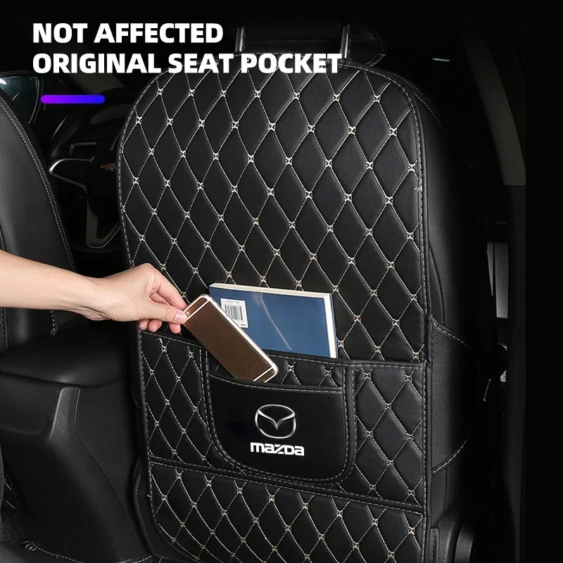 For Mazda 2 3 6 Skyactiv Axela CX-5 CX-30 CX-7 CX-8 CX-9 BL BM MX-5 Demio Car Seat Organizer Seat Back Storage Bag Anti-kick Pad