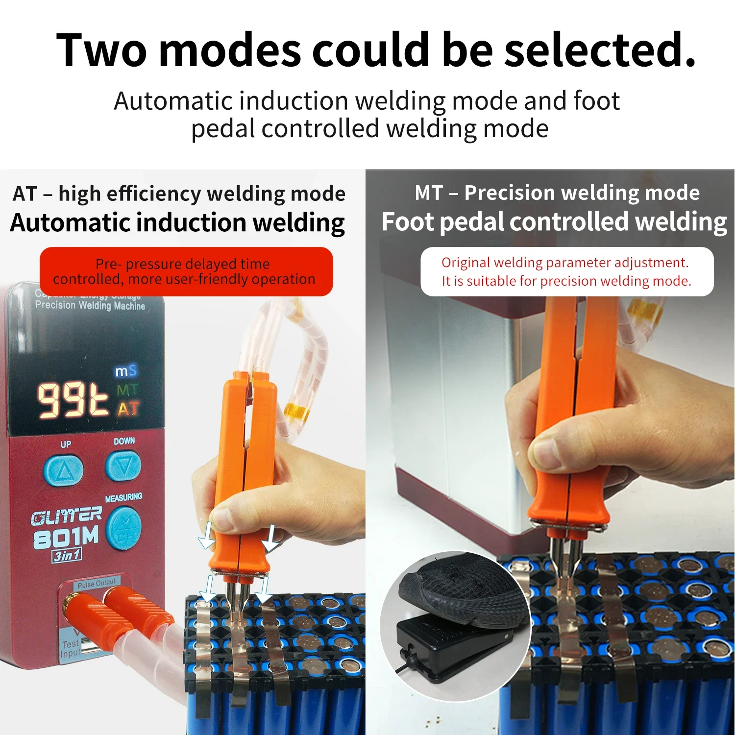 11..6KW lithium battery portable sunkko 801M charge test capacity spot welding machine for 18650 lithium ion battery