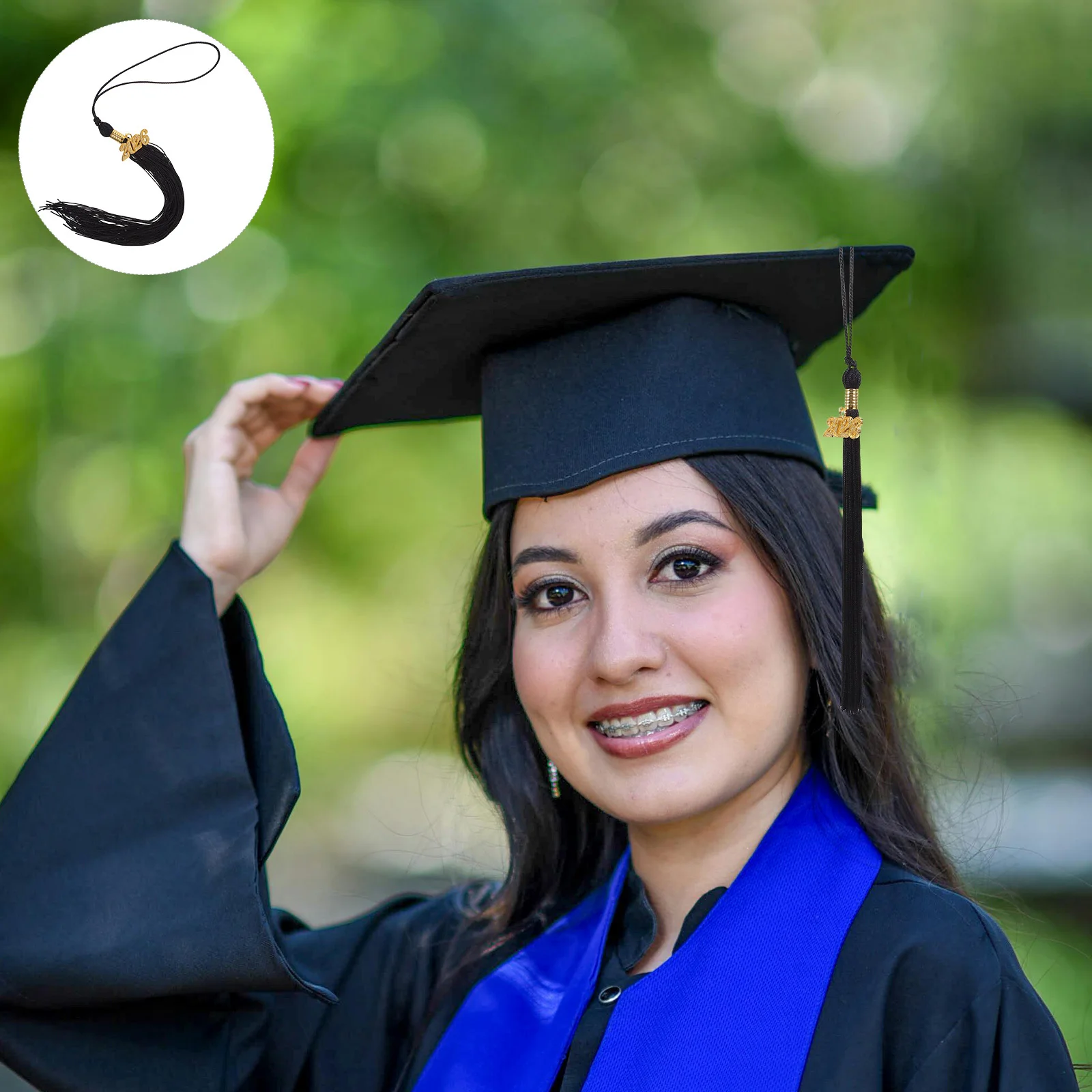 

10pcs Graduation Cap Tassel Pendant: 2026 Golden Charm For Doctoral Bachelor High School Graduation Caps Ceremony Accessories