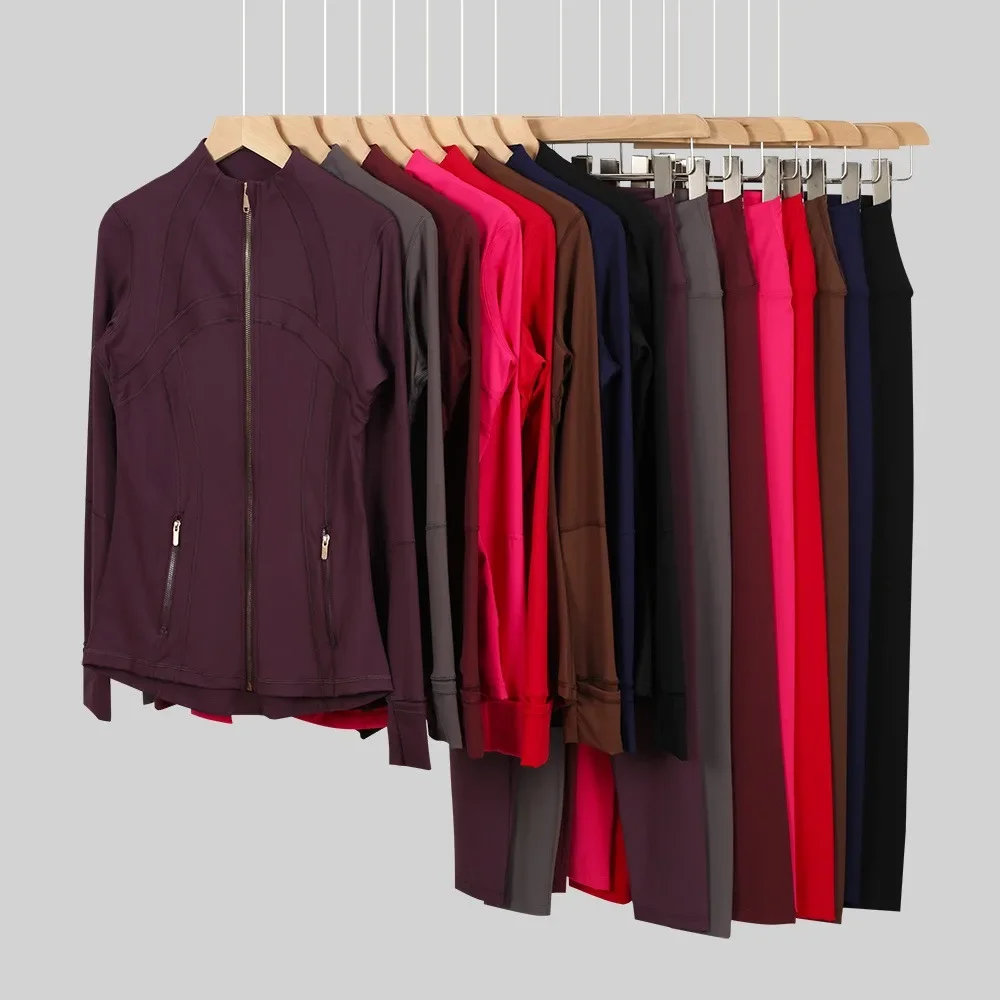 

2pcs Long Sleeve Yoga Set Women Half Zippy Jacket Longline Sports Top Gym Shorts Fitness Suits Running Coats Workout Set