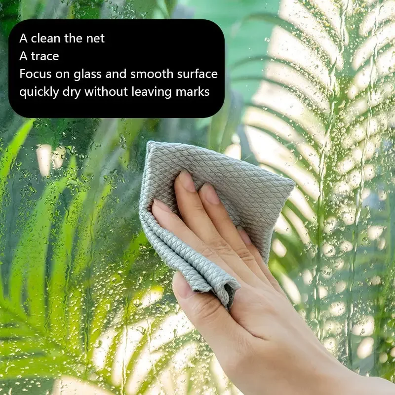 Microfiber Fish Scale Dishcloths, High Absorbent Oil-Proof Cleaning Cloths for Kitchen Glass Window Household Use