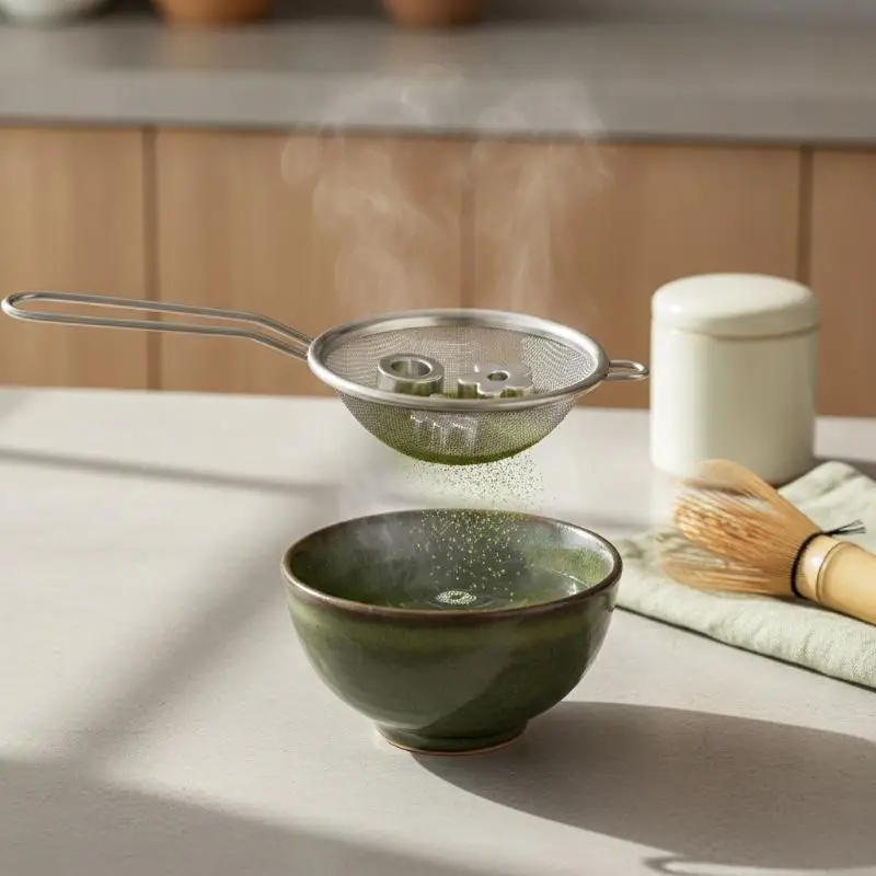 Stainless Steel Matcha Sifter Fine Mesh Anti-Caking Portable Kitchen Sieve for Baking Cake Flour Sieving Use