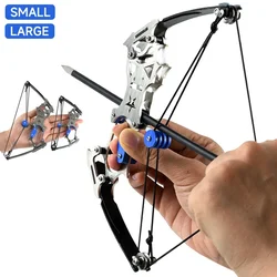 Indoor and Outdoor Decompression Bowstring Set 2 Size Mini 304 Stainless Steel Compound Bow Small Pulley Bow Arrow Shooting Toy