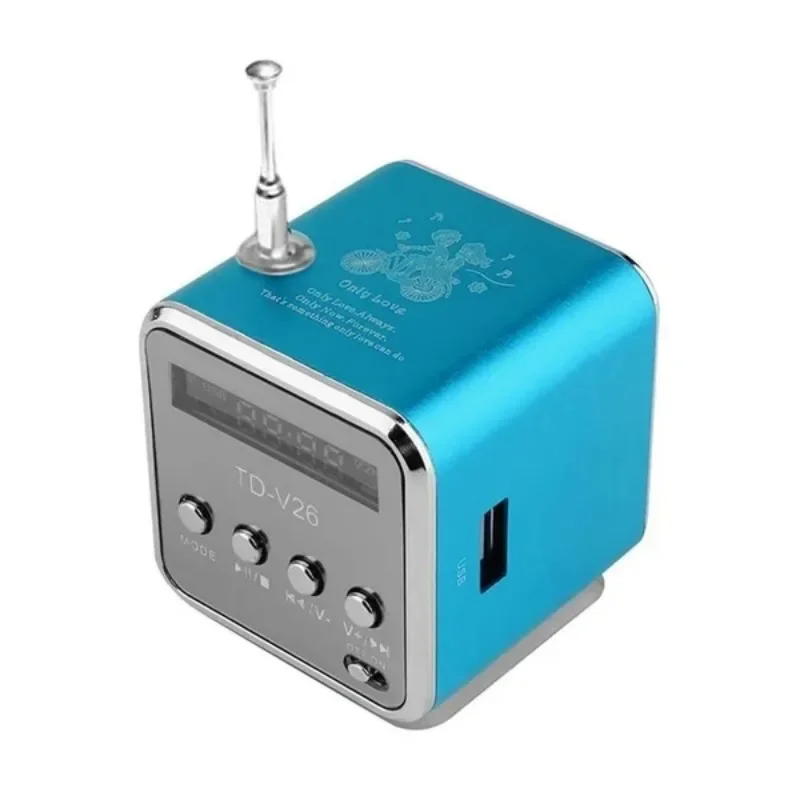 REDAMIGO Aluminum Alloy Body Material Mini Portable Rechargeable FM Radio Speaker Support TF Card USB Disk Play