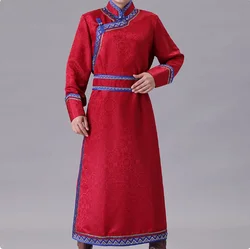 Chinese Mongolian Clothing Men's Mongolian Robes Stage Performance Costumes
