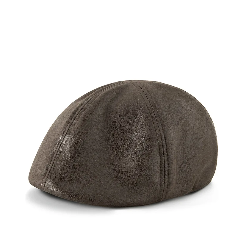 

Hat Men PU Faux Leather Newsboy Cap Painter Accessory For Spring Autumn Outdoor Holiday Casual