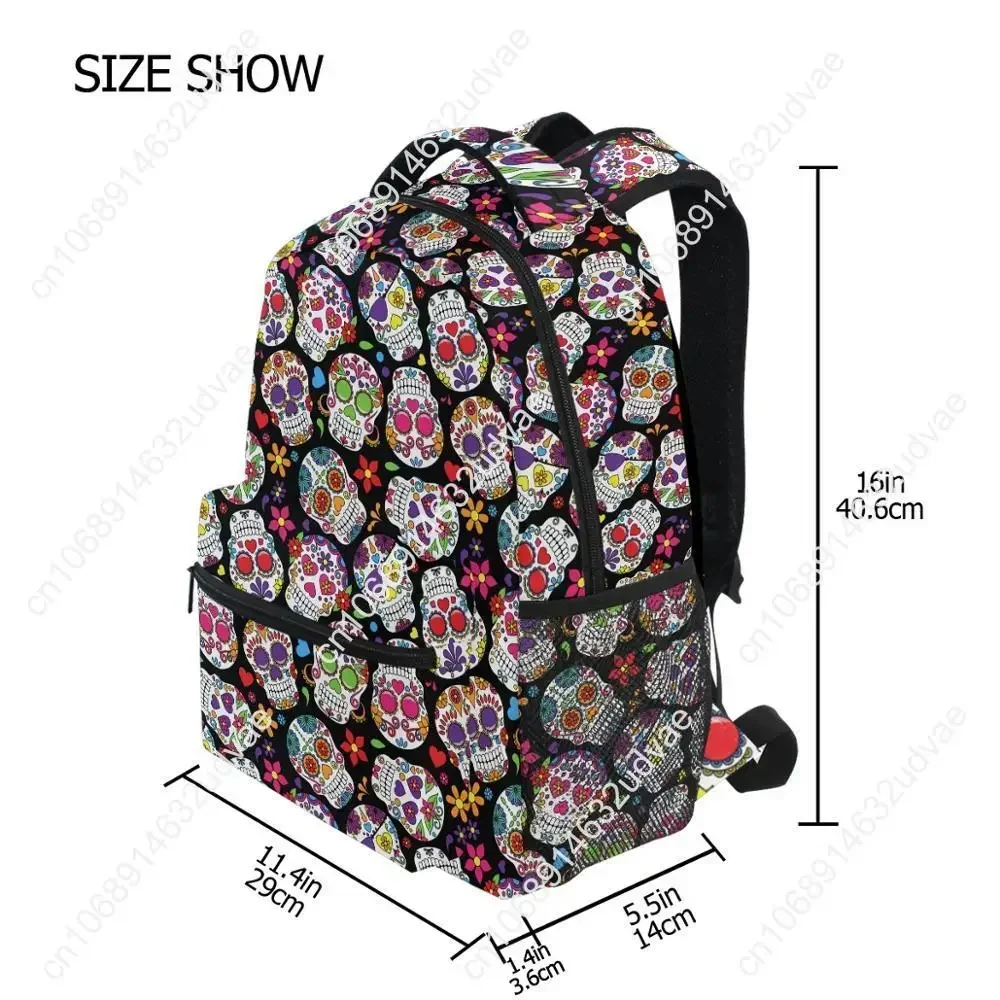 Mochila de poliéster con calavera para hombre, bolso para ordenador portátil, para estudiantes universitarios, de secundaria, a la moda, 2022