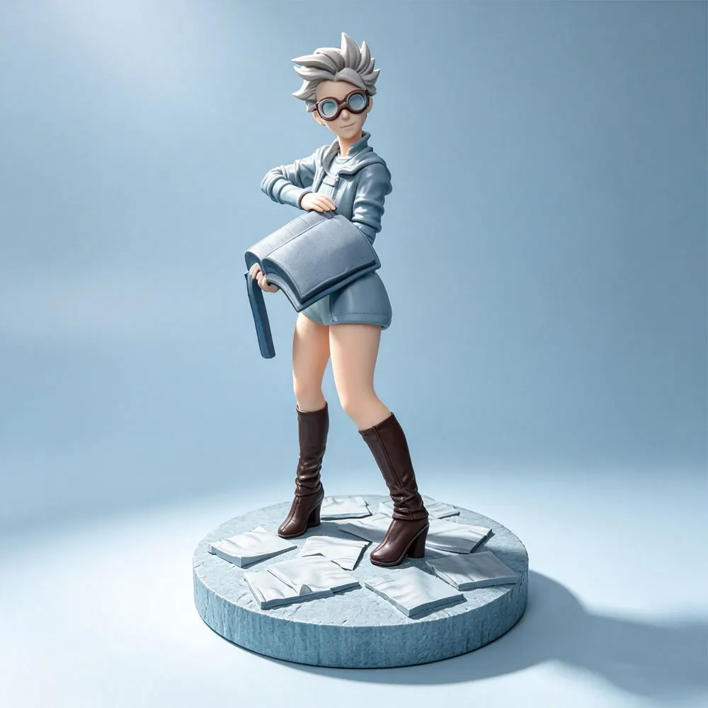 Ornement de bureau 1/24, figurine miniature de femme savante sur le thème steampunk, modèle en résine, statue grise imprimée en 3D, non colorée