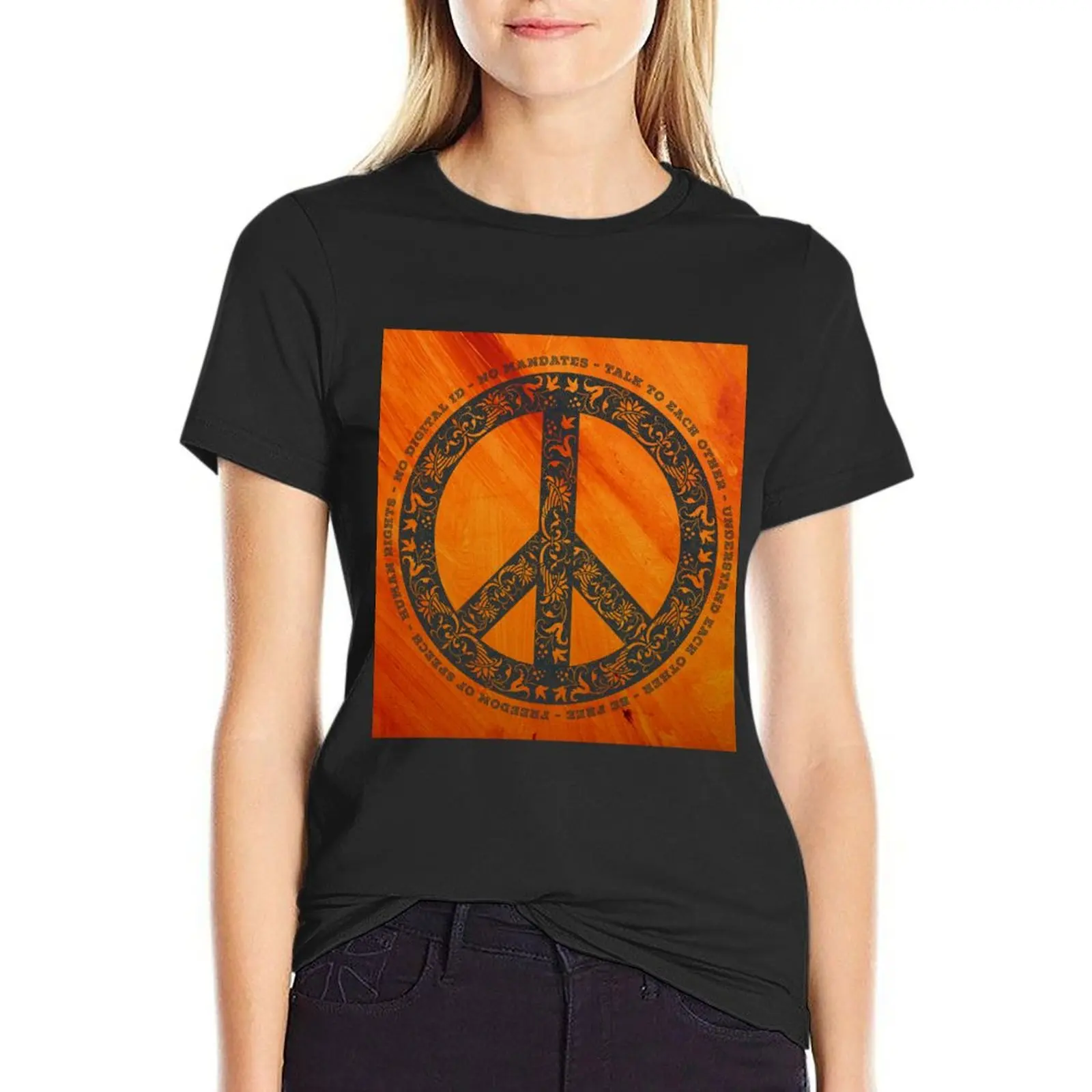 

Wood Effect Peace & Mantra's T-Shirt sublime funnys customs design your own lady clothes womans clothing