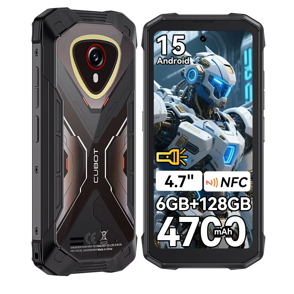 Cubot [Envío desde España] KingKong Mini 4 – Mini teléfono móvil de 4,7″, 6 GB + 128 GB, batería de 4700 mAh, smartphone compacto, Android 15, NFC, cá