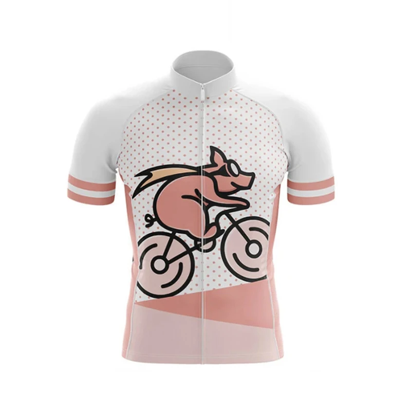 Cartoon Roze Varken Fietsshirt Set 2022 Zomer Fiets Fietskleding Mtb Fiets Kleding Uniform Mannen Dragen Maillot Ropa Ciclismo - afbeelding 1