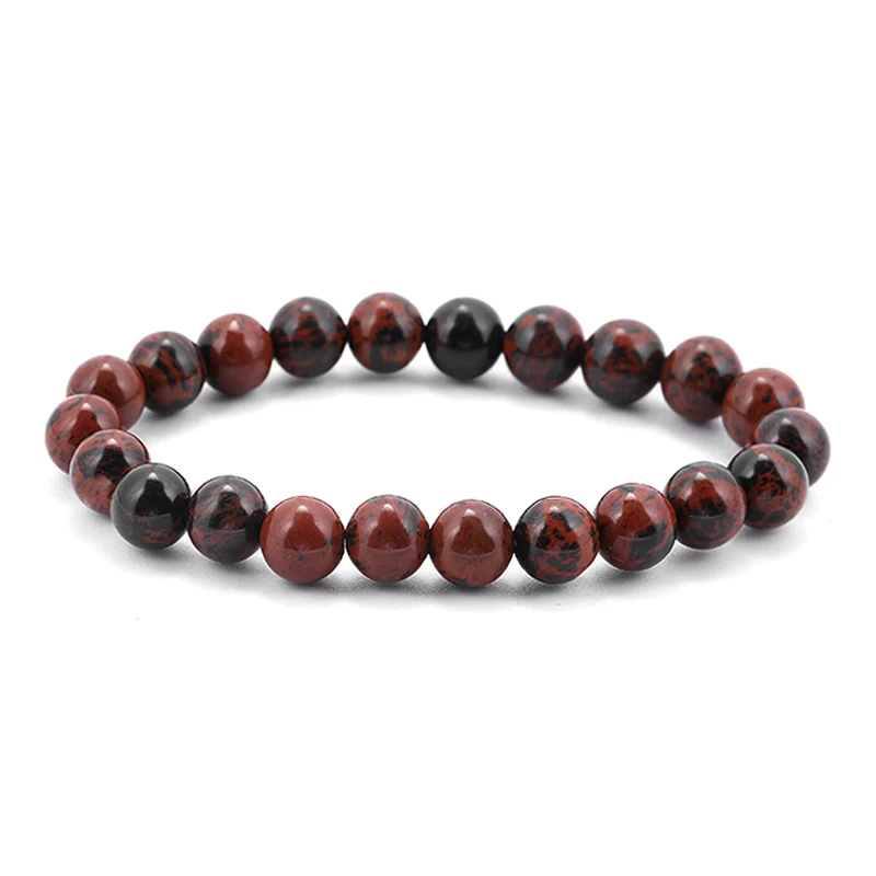 Mahagony – Bracelet purifiant en pierre naturelle, perles de 8mm, pour la perte de poids, le Yoga et la méditation, bijoux en pierre de guérison pour femmes