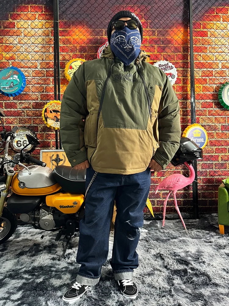 Outdoor Windproof Warmth Workwear Cotton Jacket Men's Winter Thick Large Size Shoulder Insertion Hooded Cotton Coat Outerwear