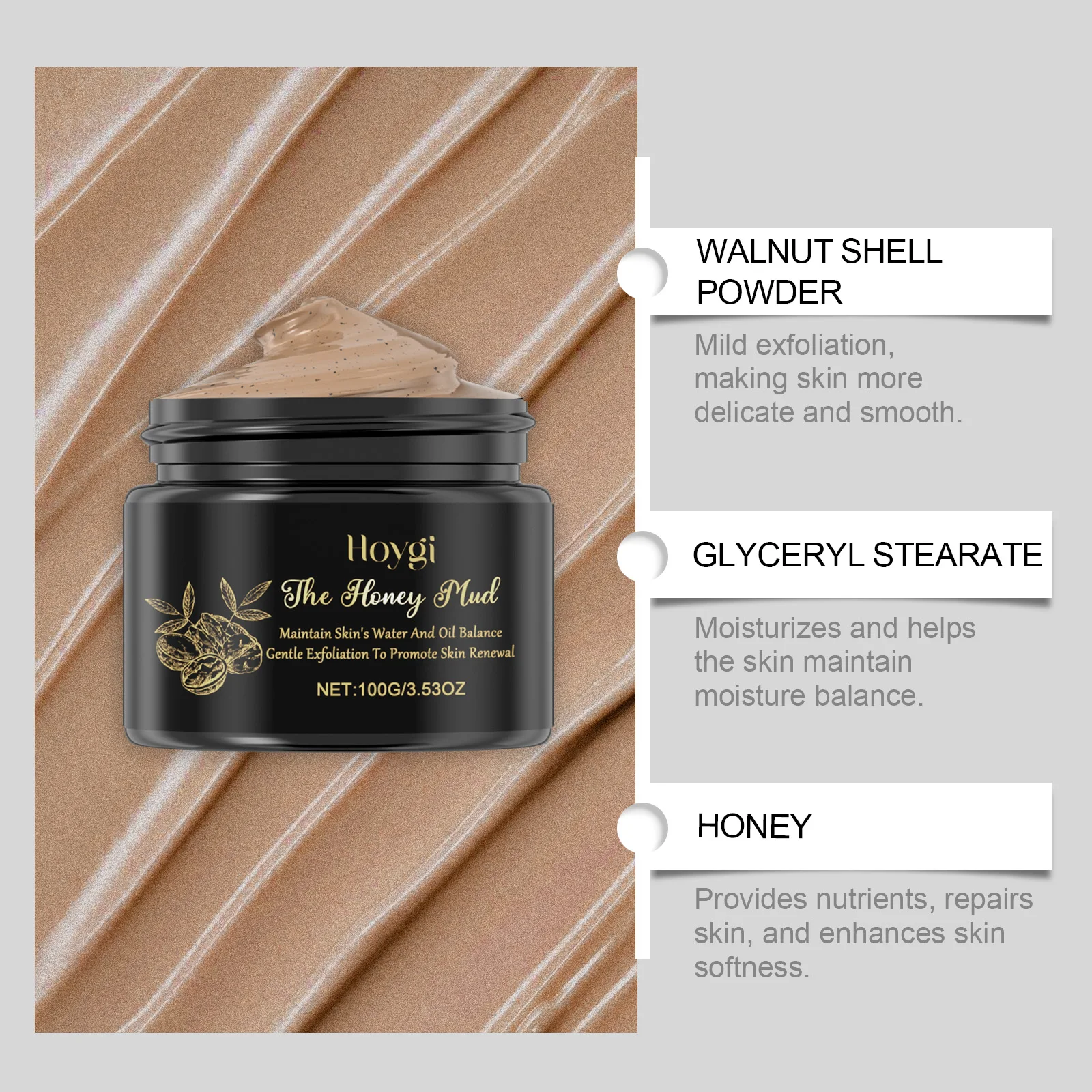 يزيل مقشر الجسم بشكل فعال من السيلوليت ويعزز عملية التمثيل الغذائي وينظف بعمقًا وتقشير البشرة وترطيبها