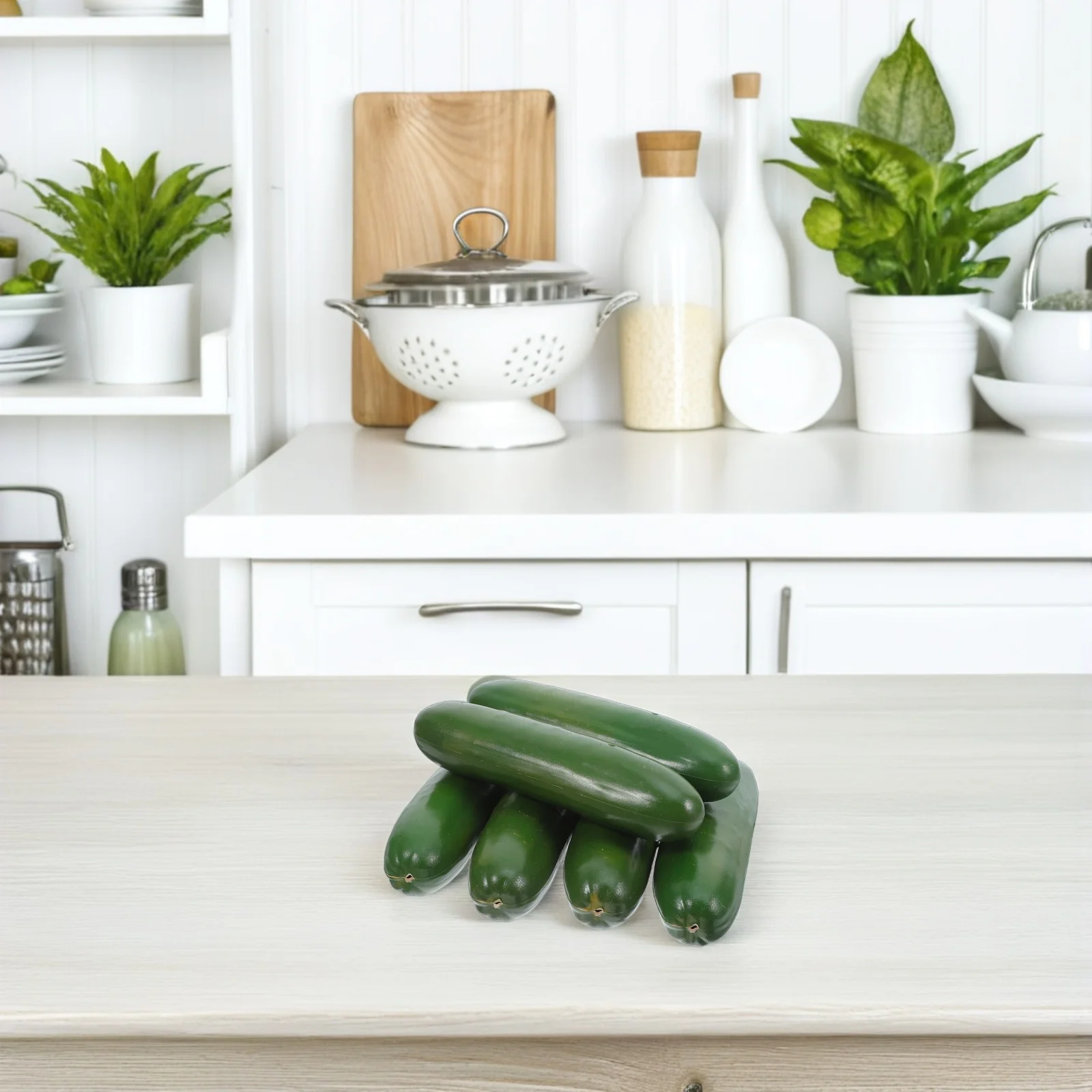 

6pcs Simulation Green Cucumbers Realistic Mini Artificial Vegetables For Home Decoration Kitchen Display Diy Crafts Photo Props