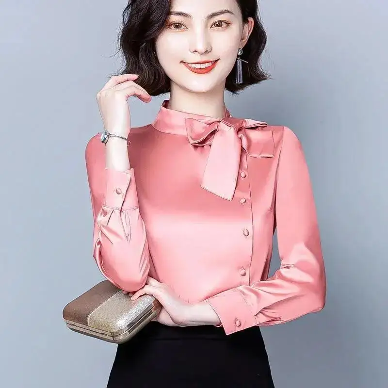 Satin Shirt for Women in Summer 2025 New Long-sleeved Fashionable Pullover Fashionable Temperament Versatile Top