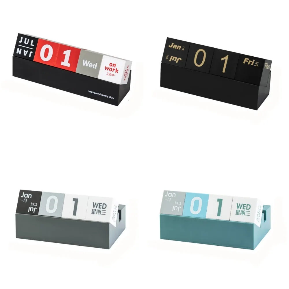 

Creative Cube Shape Perpetual Calendar Date Display Stationery Multi-function Desk Calendars Ornaments Mini Phone Holder