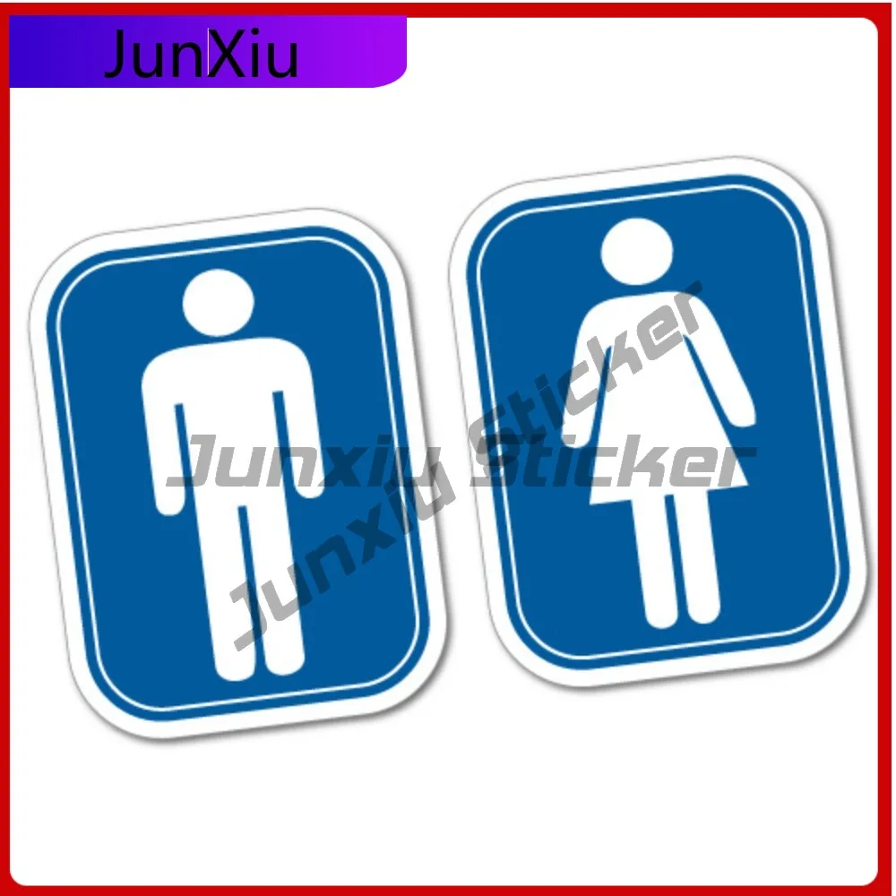 

Male & Female Toilet Sign Sticker Decal Safety Vinyl Trendy Waterproof Car Laptop Window Bumper