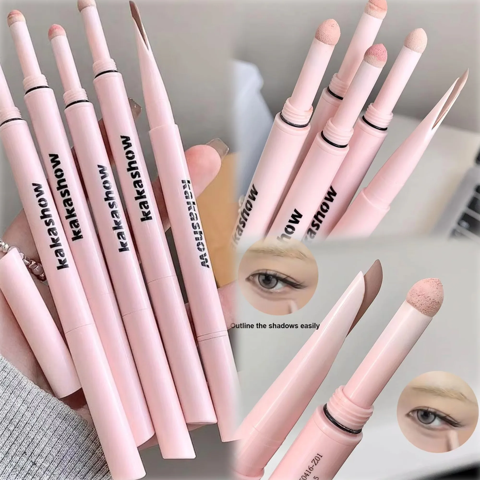 Doppelend liegender Seidenraupen-Eyeliner-Stift, Diamant-Glitzer, matt, Aegyosal-Stift, aufhellende Creme, Schatten, Textmarker, Make-up