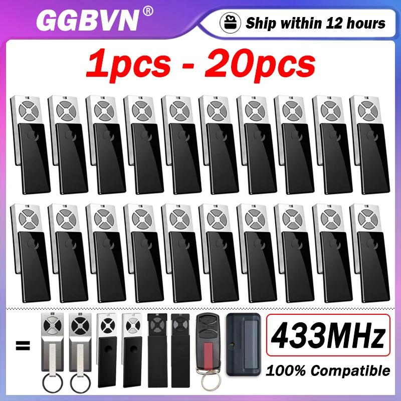 1-20pcs LiftMaster TX4UNI TX4EV TX2EV 433MHz Garage Remote Control For CHAMBERLAIN TX4RUNI TX2REV TX4REV E950C E940C Gate Opener