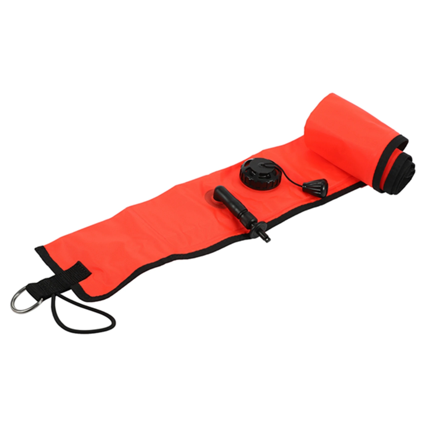 Marcador de señal de superficie SMB inflable para buceo, boya de flotador de visibilidad, tubo de señal, salchicha, rojo, 1M