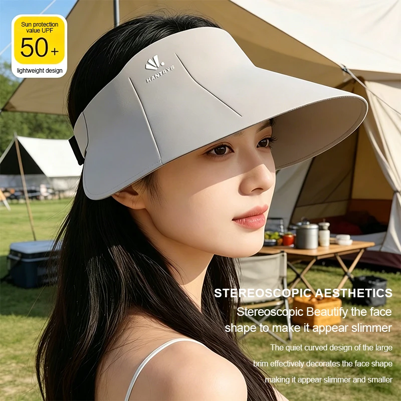 Women Golf Sun Visor UPF50+ Sunscreen Wide Brim Breathable Quick Dry Adjustable Sports Cap For Running Cycling Outdoor