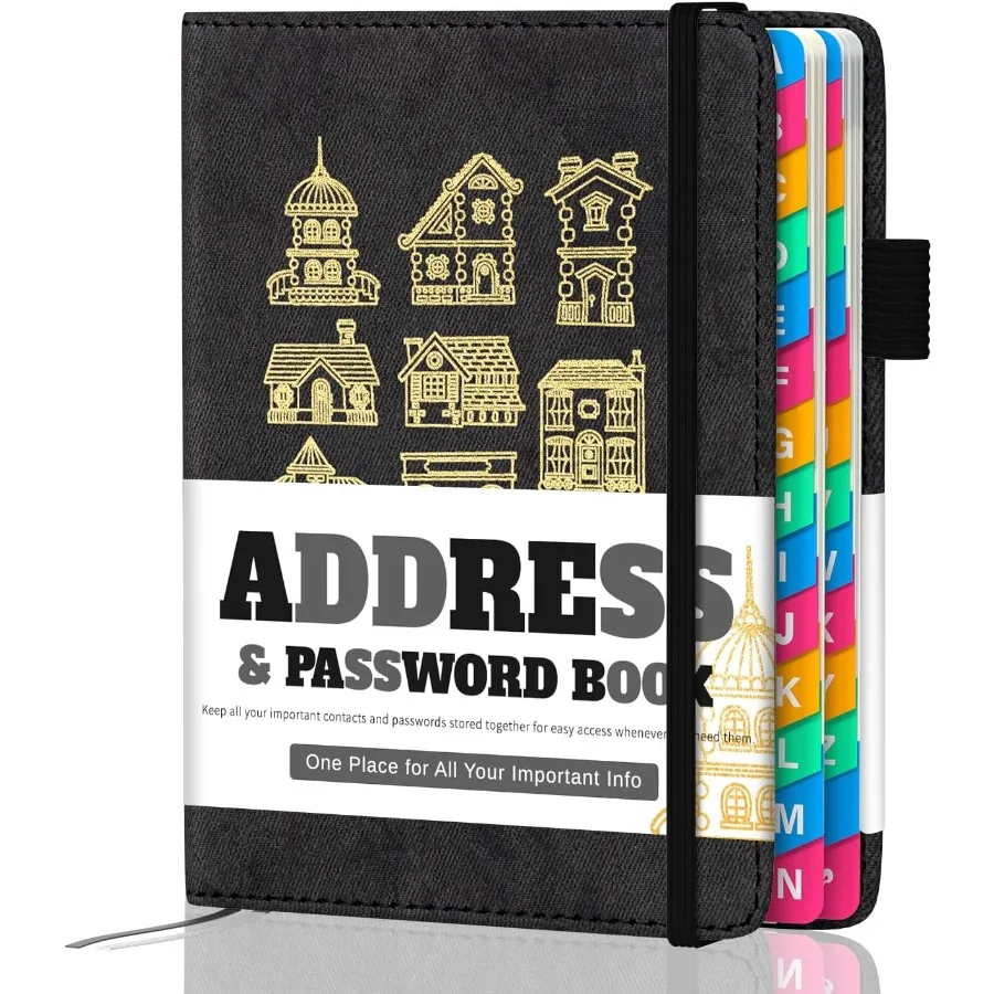 

Адресная книга с красочными алфавитическими вкладками 4,7 x 6,2 дюйма Контактная книга с адресом телефона для пожилых людей Адресная книга с местом для