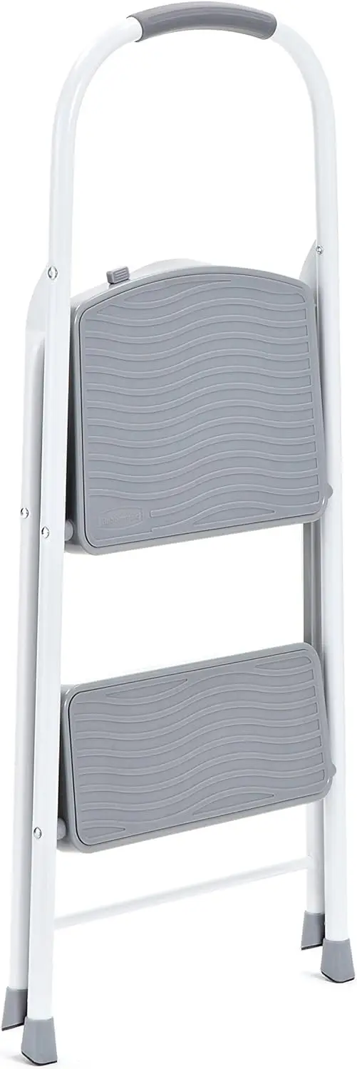 Step Stool aço com aperto de mão, RMS-2 2, branco, 225 lb capacidade