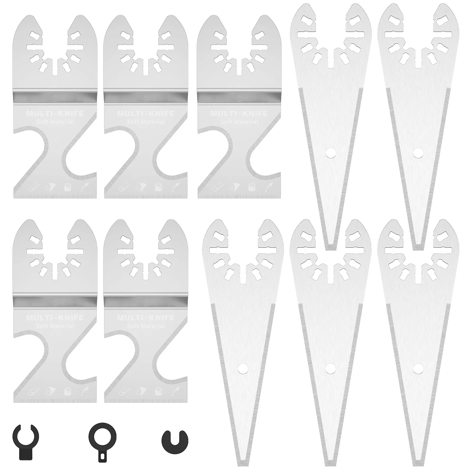 10Pcs Oscillating Tool Scraper Blade Set Stainless Steel Oscillating Multi Tool Hook Cutter Blade Set Clean Cut Asphalt Shingle