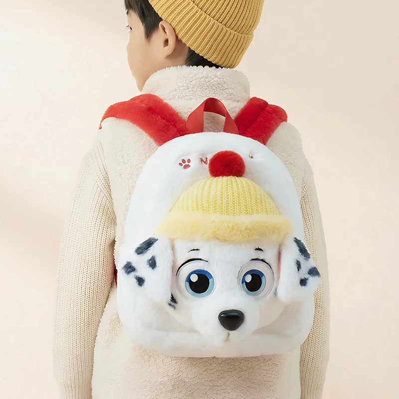 New Hot Potdemiel PAW Patrol Plush Backpack Cute Cartoon Dog Design Soft Furry Toddler Boys Small School Travel Backpack - view 6