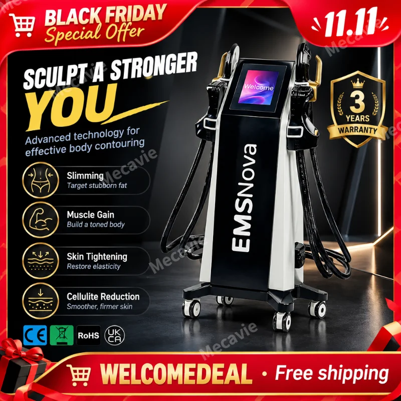 EMS RF Body Sculpting Machine 4 in 1 Muscle Toning Fat Burner Butt Lifter Shaper Non-Invasive Beauty Device Black Friday 11.11