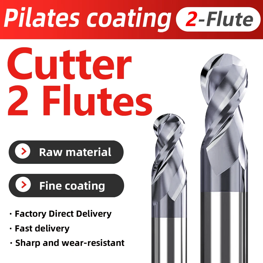 

В наличии! Твердосплавная сферическая концевая фреза HRC60, размер R2-R3 мм, 2 канавки, режущий инструмент с ЧПУ для обработки чугуна