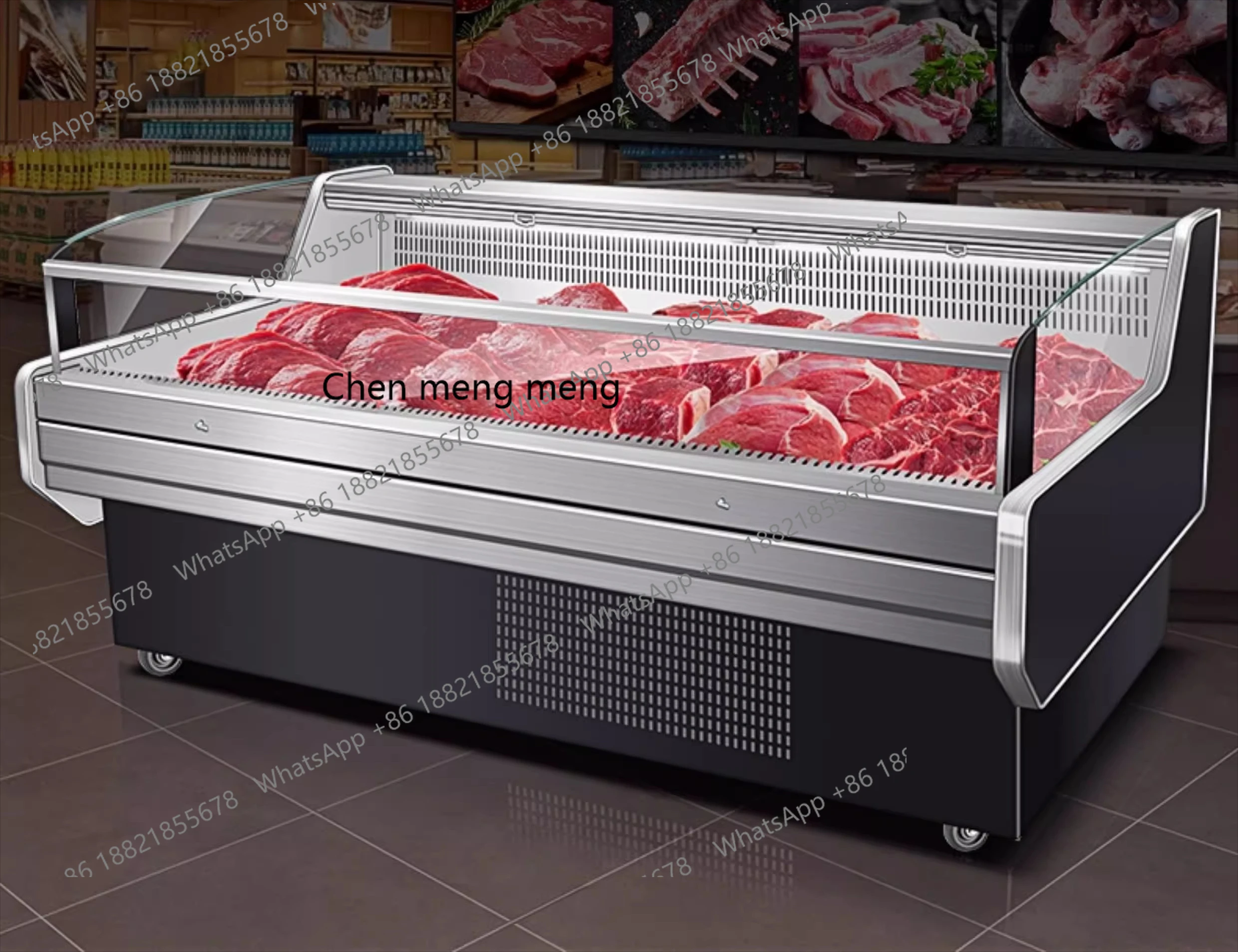 

Commercial Supermarket Beef, Lamb, Pork, Seafood Deli Cabinet, Air-Cooled Fruit Preservation Refrigerated Freezer