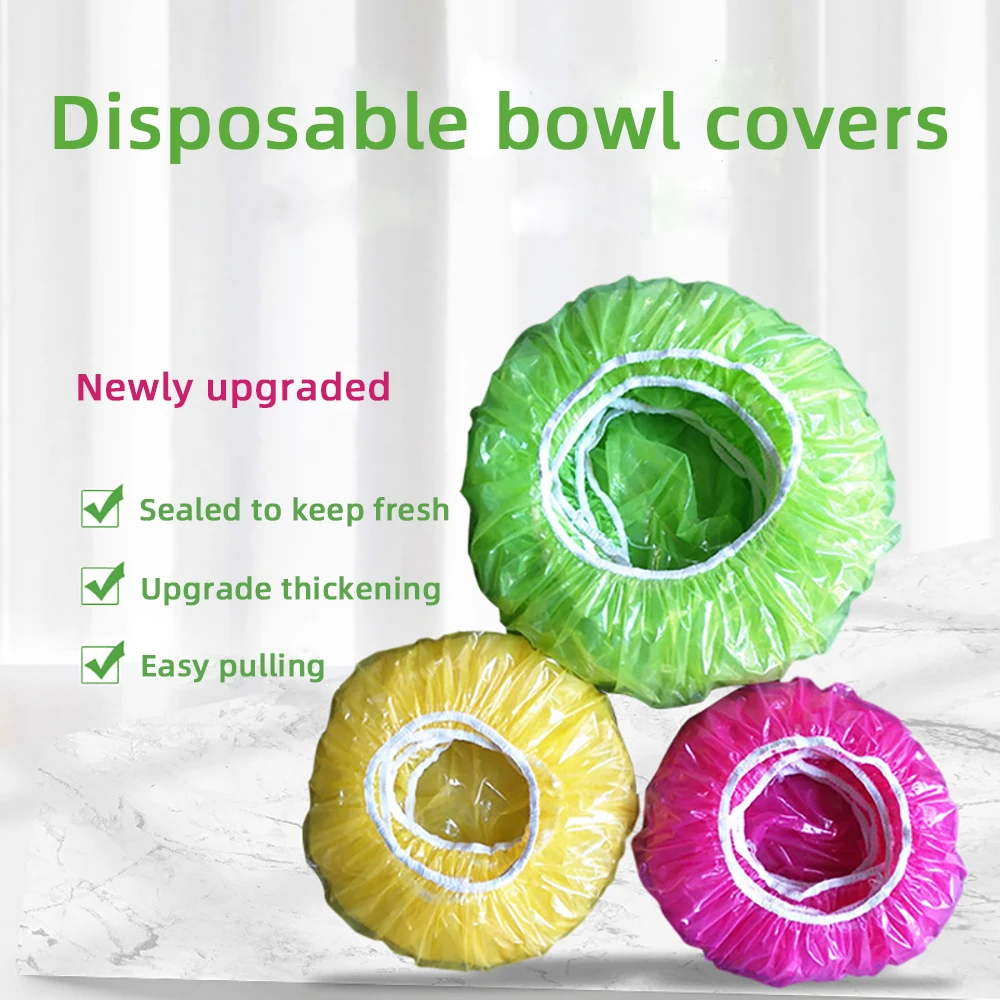 Disposable Food Cover Dustproof Plastic Wrap Durable Elastic Food Lids for Bowls Elastic Plate Covers for Kitchen Food Saver Bag