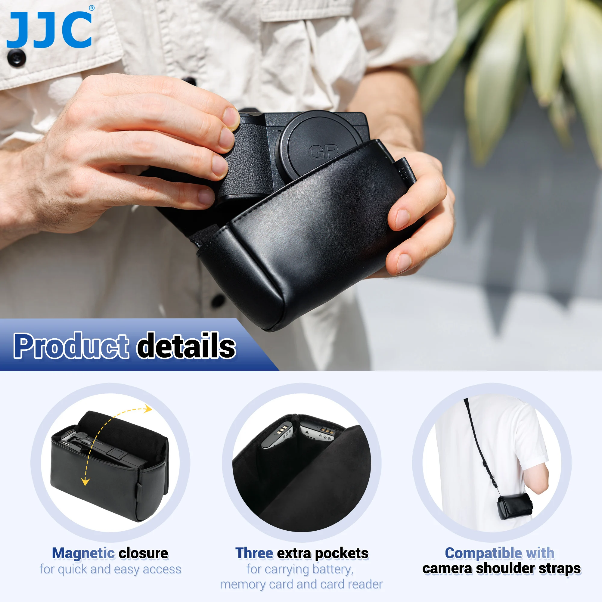 JJC 소형 카메라 가방 리코 GR IV HDF GRIV GR4 GR IIIx HDF GR III HDF 소니 RX100 VII VI V IV III II 파나소닉 루믹스 DC-ZS99용 썸네일 2