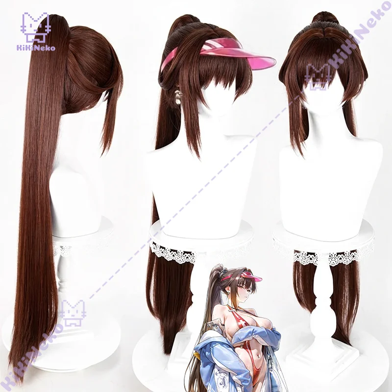 Game nikke Marciana Cosplay Wig Swimsuit Scalp Top Clip Ponytail For Halloween Comicon Party Adult Women Men