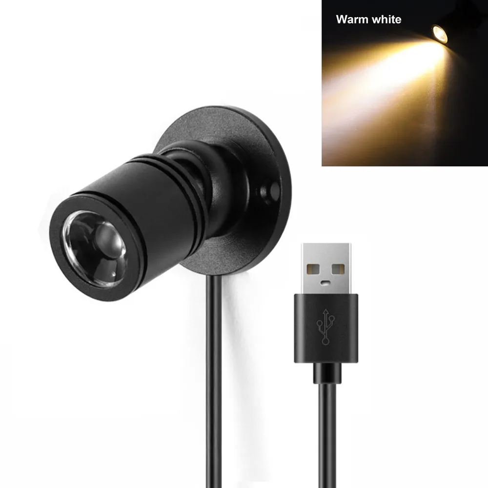الألومنيوم USB LED الأضواء 5 فولت 1 واط تدوير النازل مصباح السقف سطح شنت التبديل تشغيل/إيقاف خزانة عرض الإضاءة #1